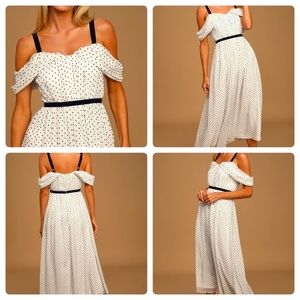 NWT Polka Dot Cold Shoulder Dress - Lulu’s